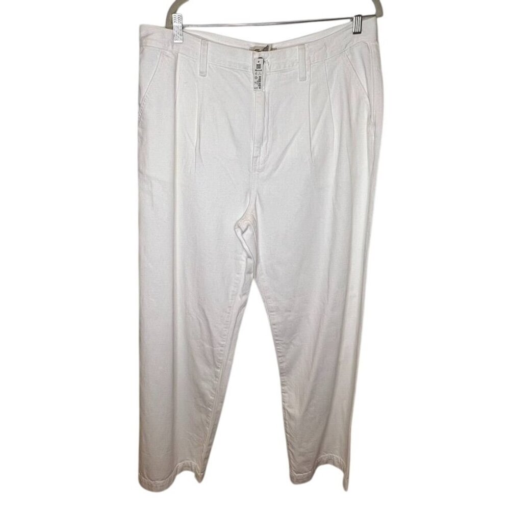 Madewell Baggy Straight Jeans Size 32 White Denim 100% Cotton NWT